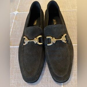 Like New Zara Green 100% Suede Loafers - size 7/37, worn once